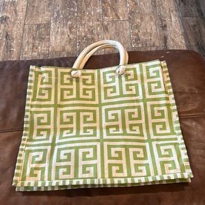 The Royal Standard Green and khaki canvas bag with inside pocket